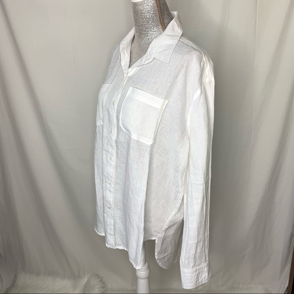 JAMES PERSE Casual Linen White Shirt SIZE 4 NWT - Picture 9 of 13